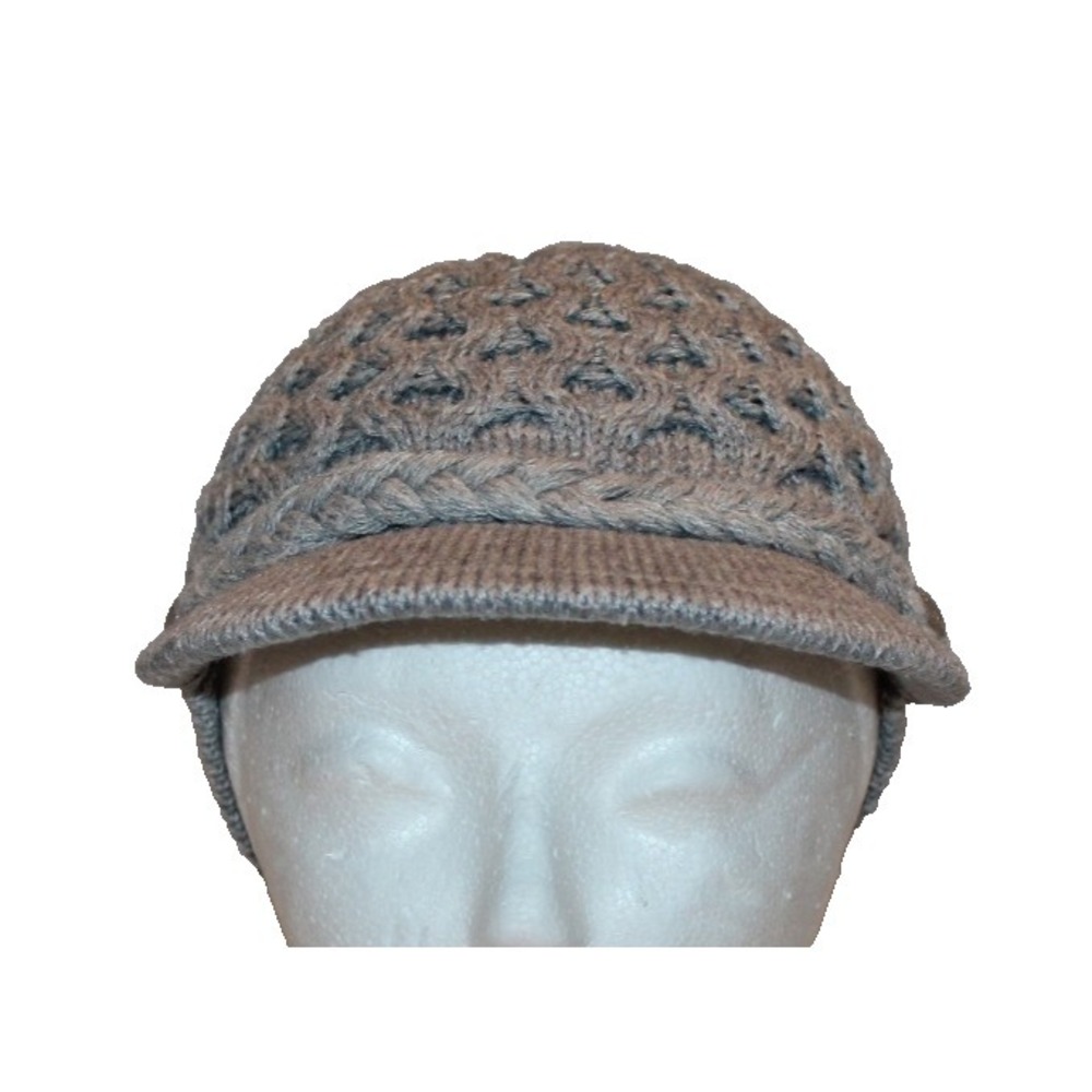 women's Calvin Klein gray cable knit newsboy hat cap